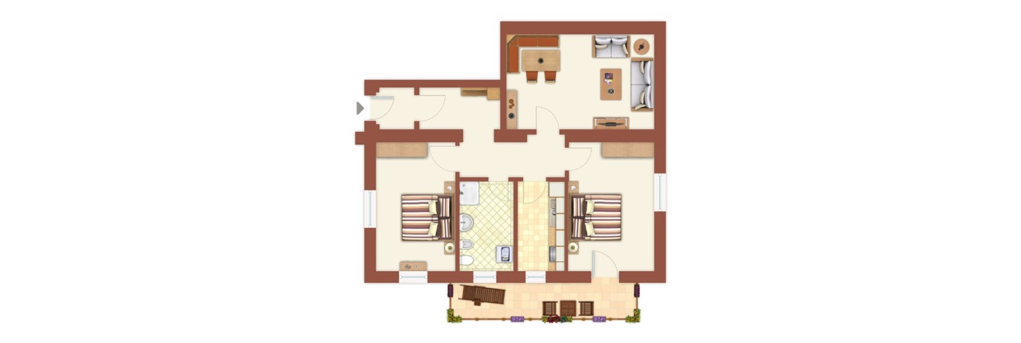 Pianta dell'appartamento vacanze hubertus per famiglie a Fiè allo Sciliar - Alto Adige Pianta dell'appartamento vacanze hubertus per famiglie a Fiè allo Sciliar - Alto Adige