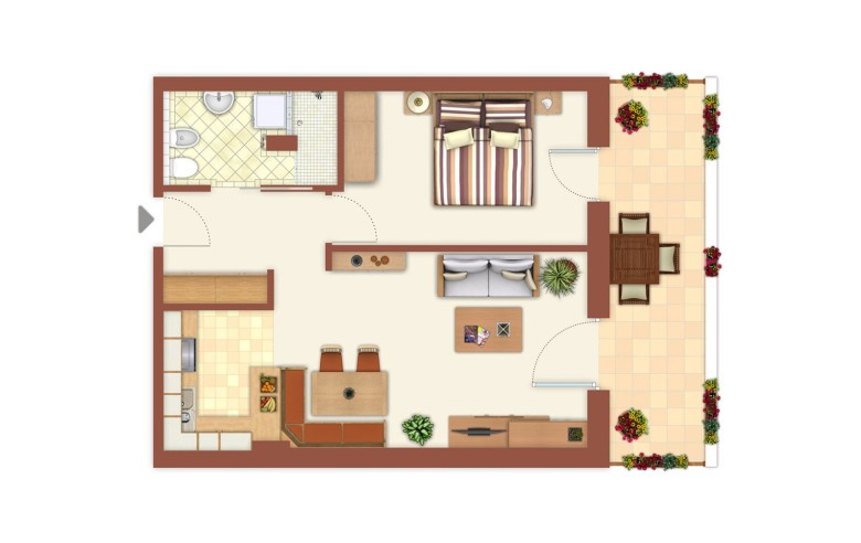 Pianta dell'appartamento vacanz, il chalet compatsch, al hubertus Fiè allo Sciliar - Alto Adige