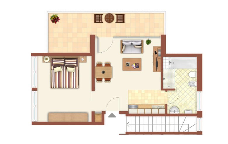 Pianta dell'appartamento vacanze hubertus deluxe a Fiè allo Sciliar - Alto Adige