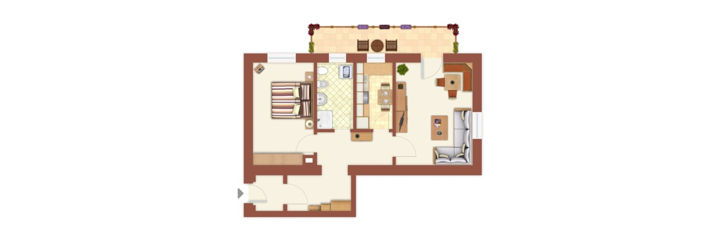 Pianta dell'appartamento vacanze superior al hubertus Fiè allo Sciliar - Alto Adige Pianta dell'appartamento vacanze superior al hubertus Fiè allo Sciliar - Alto Adige