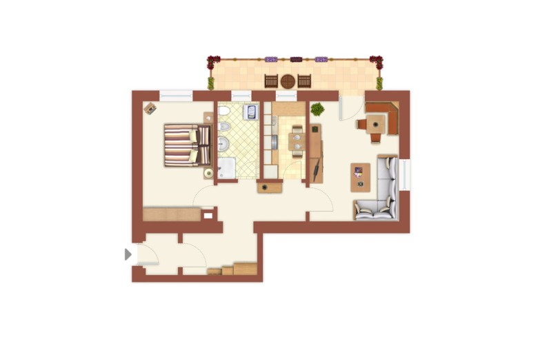 Pianta dell'appartamento vacanze superior al hubertus Fiè allo Sciliar - Alto Adige